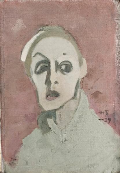 Self-Portrait With Black Mouth, — Helene Schjerfbeck