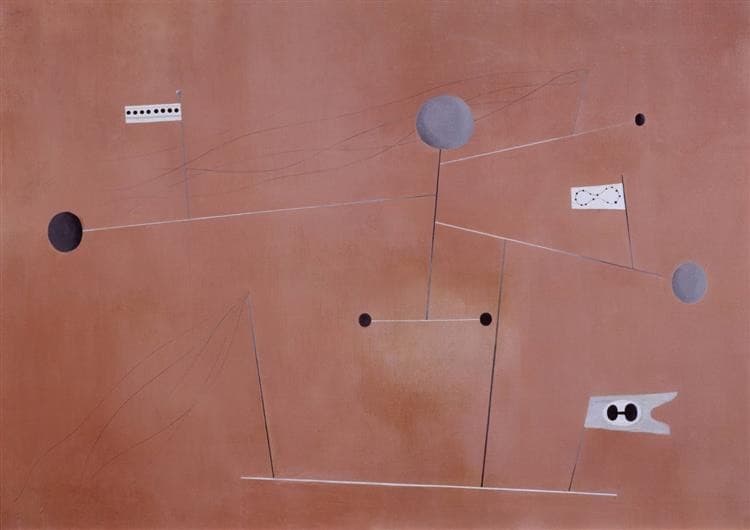 Construction. Grey Lines on Pink Ground — Paule Vézelay