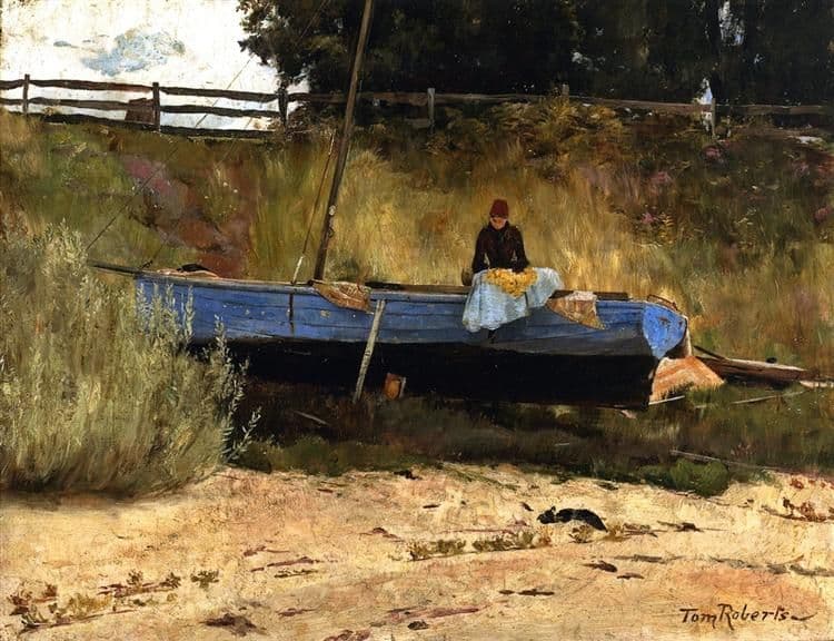 Boat on Beach, Queenscliff — Tom Roberts