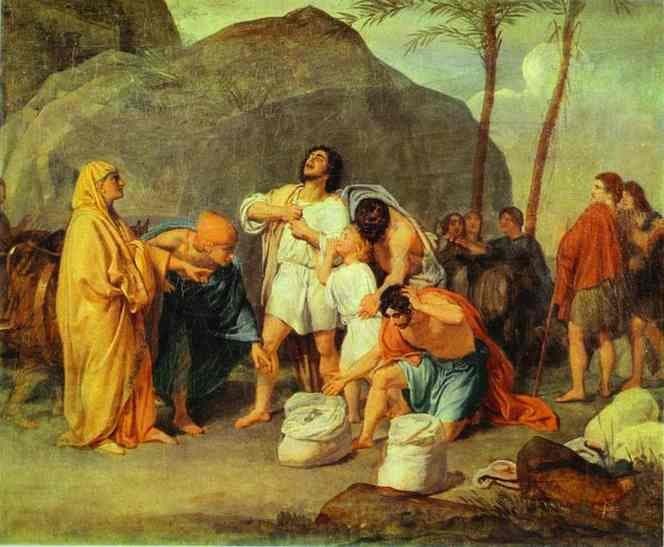 Joseph's Brothers Find the Silver Goblet in Benjamin's Pack — Alexander Andreyevich Ivanov