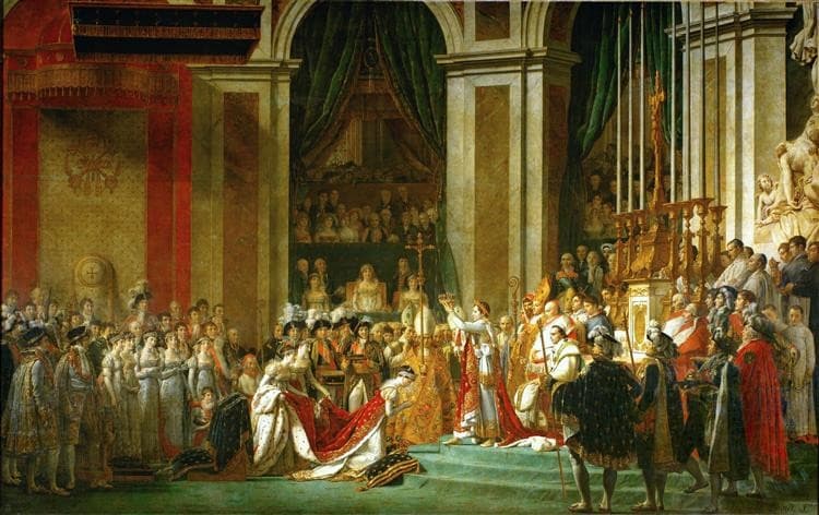 The Consecration of the Emperor Napoleon and the Coronation of the Empress Josephine by Pope Pius VII, 2nd December 1804 — Jacques-Louis David