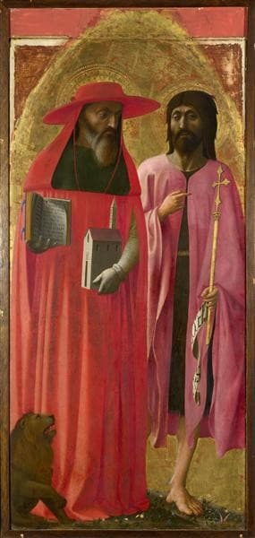 St Jerome and St John the Baptist — Masaccio
