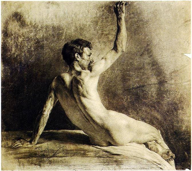 Study of a man — Anton Ažbe