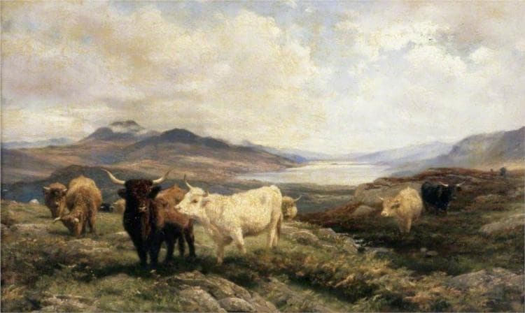 Landscape with Cattle, Morning — Henry William Banks Davis