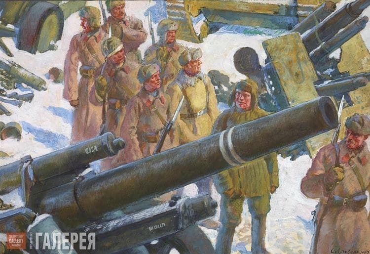 Soldiers near Captured Weapons — Eugene Lanceray