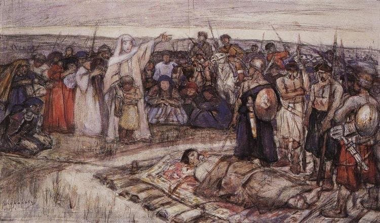 Княгиня Ольга встречает тело князя Игоря — Vasily Surikov