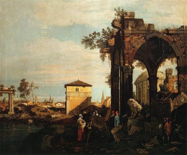 Capriccio with Ruins and Porta Portello in Padua — Canaletto