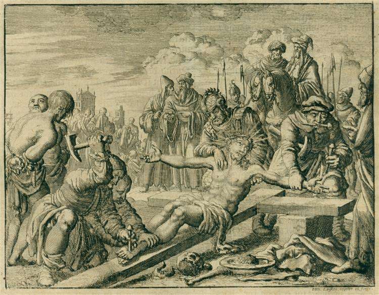 Christ Being Nailed to the Cross — Jan Luyken