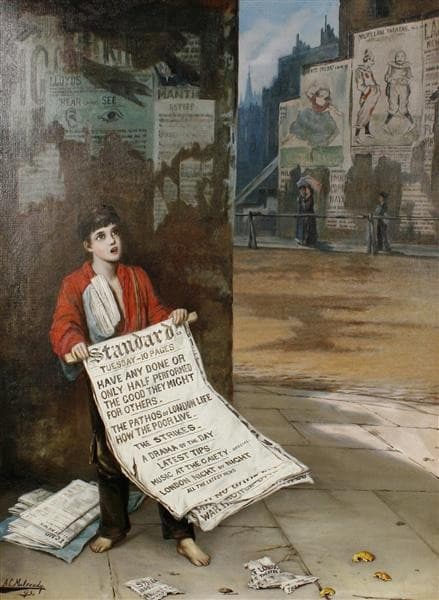 A London News Boy — Augustus Edwin Mulready