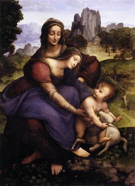 St Anne with the Virgin and the Child Embracing a Lamb, after da Vinci — Francesco Melzi