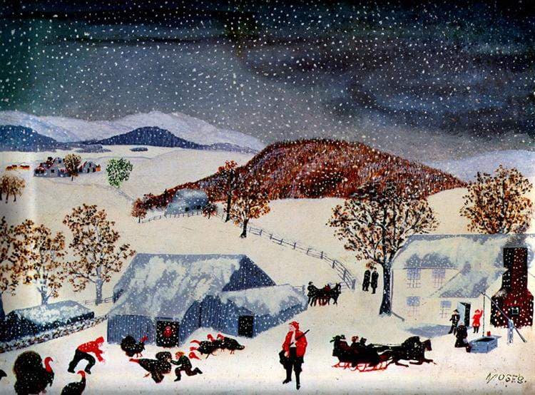 Catching the Thanksgiving Turkey — Grandma Moses