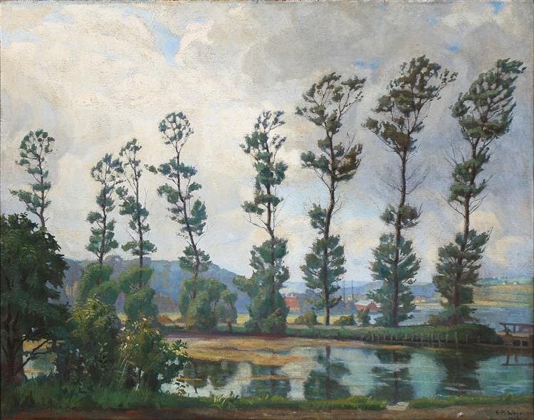 Poplars Along Hobro Fjord — Lili Elbe