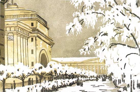 Admiralty under the snow — Anna Ostroumova-Lebedeva