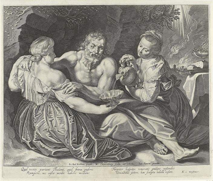 Lot and His Daughters (After P. P. Rubens) — Willem van Swanenburg