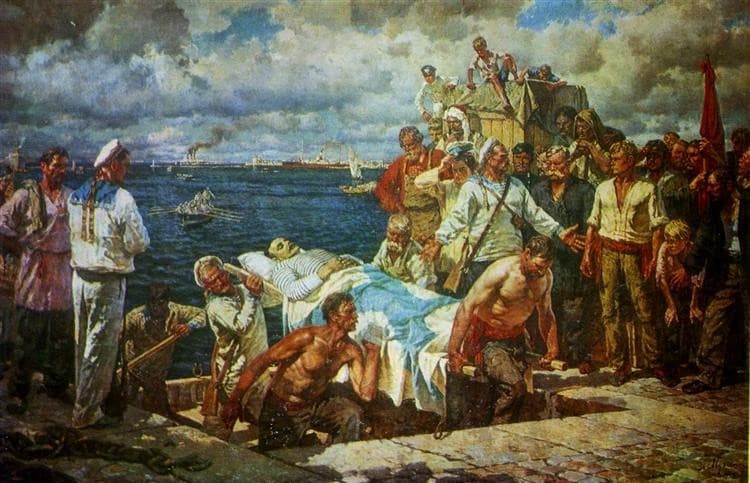 The Rebellious Potemkinites Take the Body of the Murdered Vakulenchuk Ashore — Leonid Muchnyk