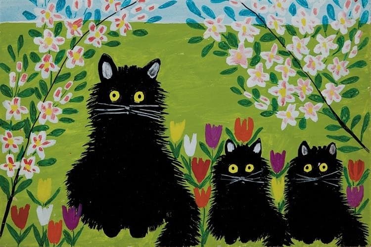 Three Black Cats — Maud Lewis
