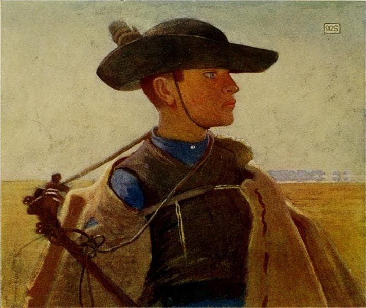 A Young Magyar Csikós on the Great Puszta of Hortobágyi — Marianne Stokes