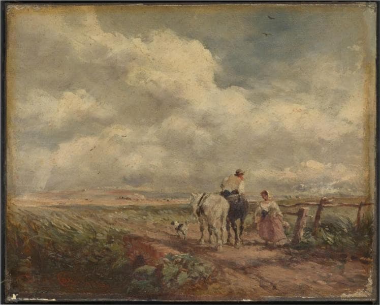 The Road across the Common — David Cox