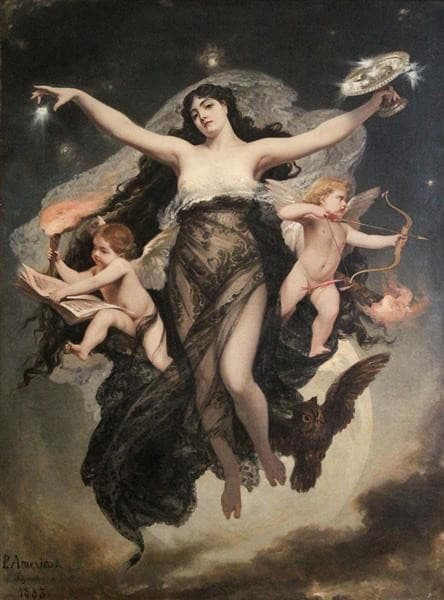 The Night Escorted by the Geniuses of Study and Love — Pedro Américo