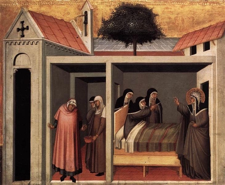 Beata Umiltà Heals a Sick Nun — Pietro Lorenzetti