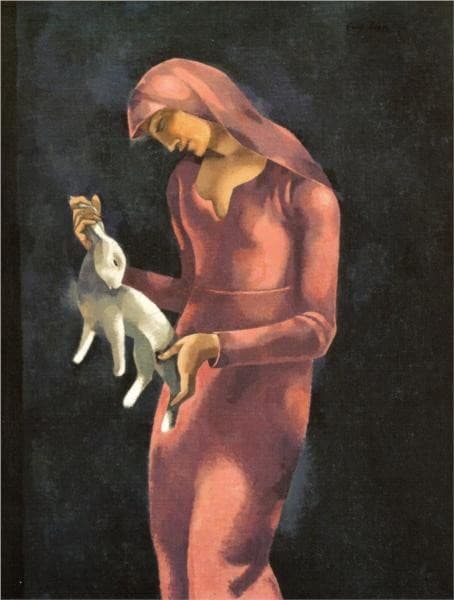 Woman with a Rabbit — Eugeniusz Zak