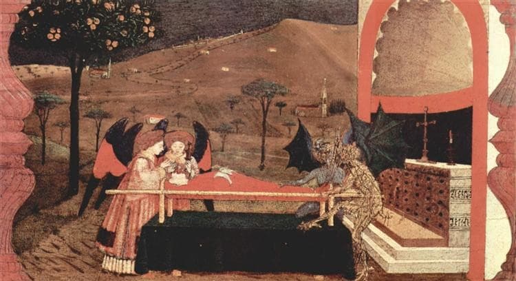 Two angels and two devils — Paolo Uccello