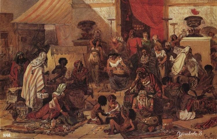 Изгнание Христом торгующих из храма — Vasily Surikov