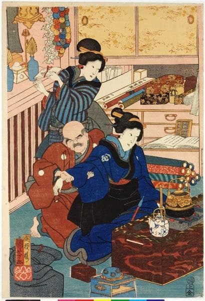 Flowers of Edo (Left) — Utagawa Kuniyoshi