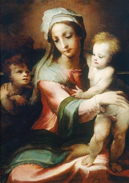 Madonna and Child with Infant John the Baptist — Domenico di Pace Beccafumi