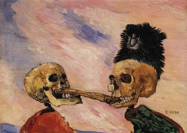 Skeletons Fighting Over a Pickled Herring — James Ensor