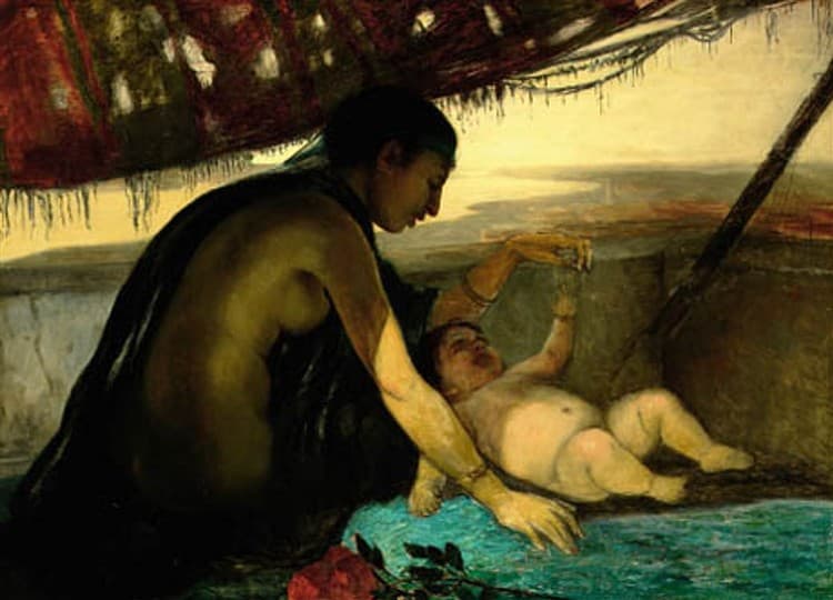 An Egyptian woman playing with her little child — Elisabeth Jerichau-Baumann