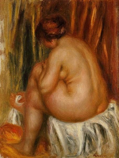 After Bathing (nude study) — Pierre-Auguste Renoir