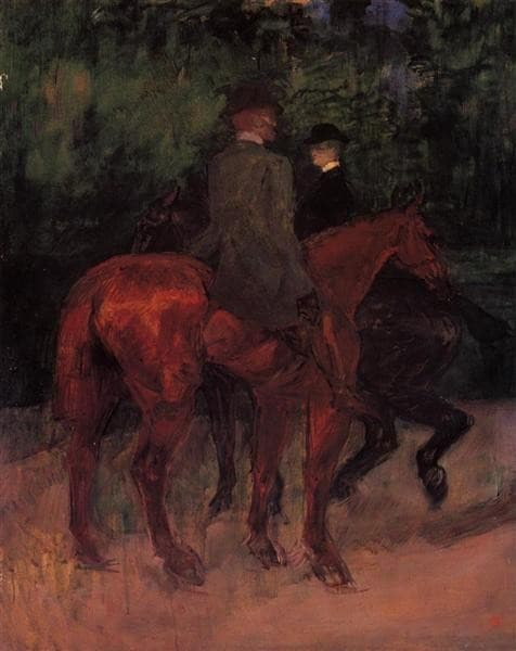 Man and Woman Riding through the Woods — Henri de Toulouse-Lautrec