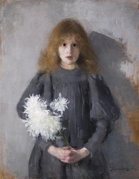 Girl with Chrysanthemums — Olga Boznańska