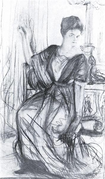 Sketch for a portrait of P.I. Scherbatova — Valentin Serov