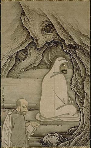 Huike Offering His Arm to Bodhidharma — Sesshū Tōyō