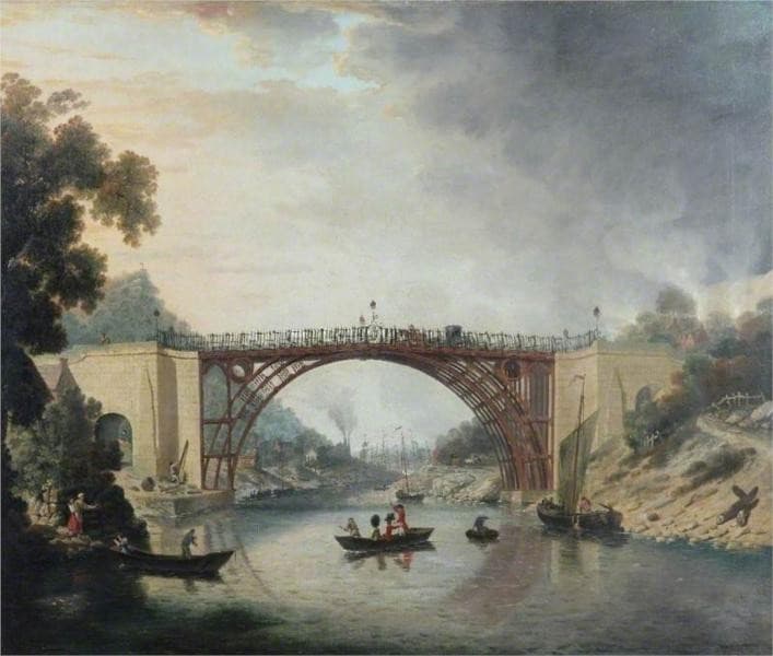 The Cast Iron Bridge near Coalbrookdale — William Williams
