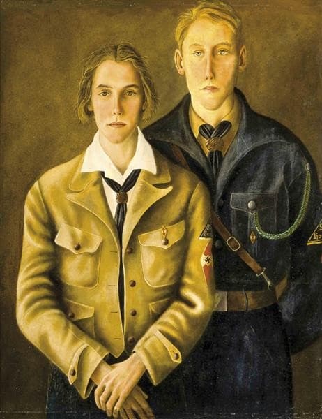 Young Couple in BDM and HJ Uniforms — Werner Peiner