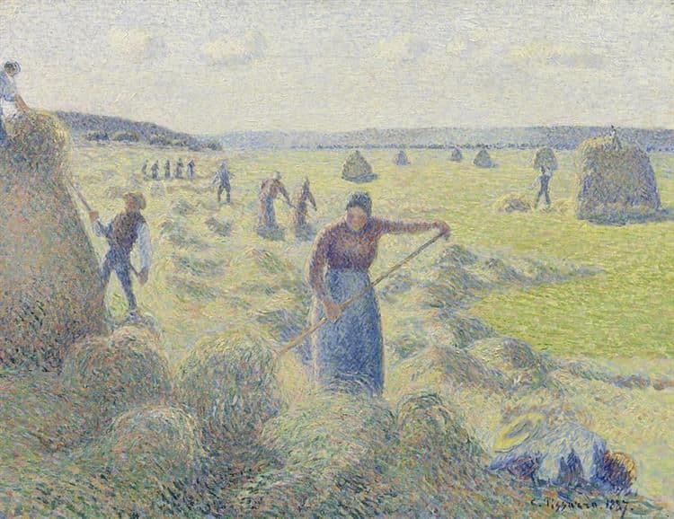 The Harvest of Hay in Eragny — Camille Pissarro