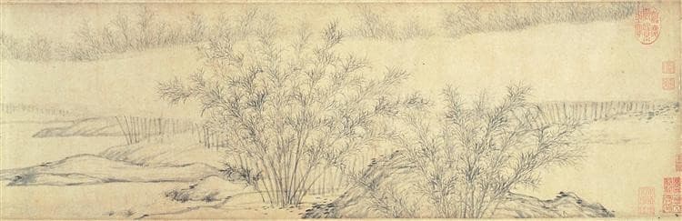 Bamboo Groves in Mist and Rain (detail) — Guan Daosheng