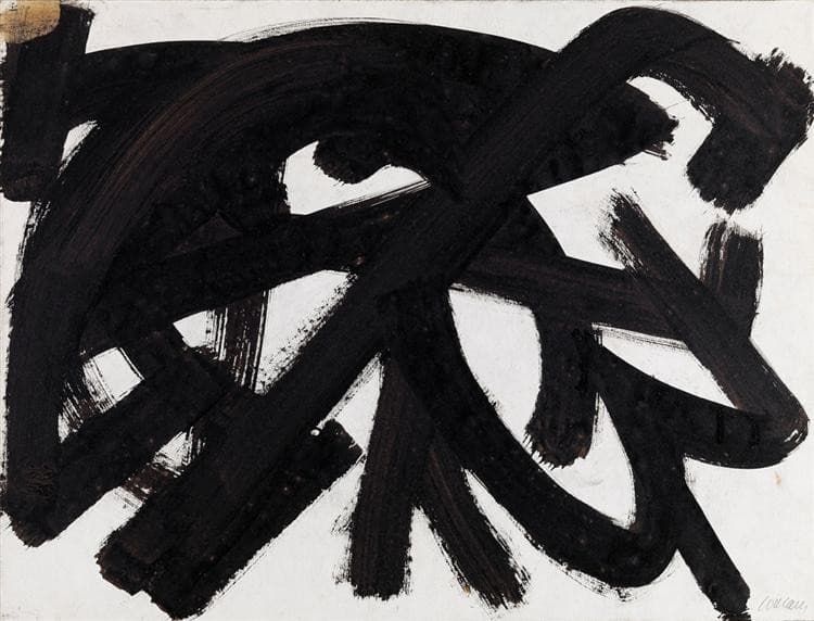 Brou de noix sur papier 48 x 62,5 cm, 1946 — Pierre Soulages