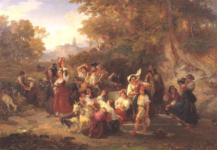 Neapolitan Peasants at a Fountain — Penry Williams