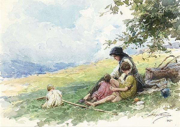 A Moment's Rest — Achille Beltrame
