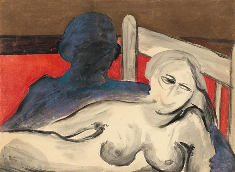 Hombre y mujer en la cama — Joy Hester