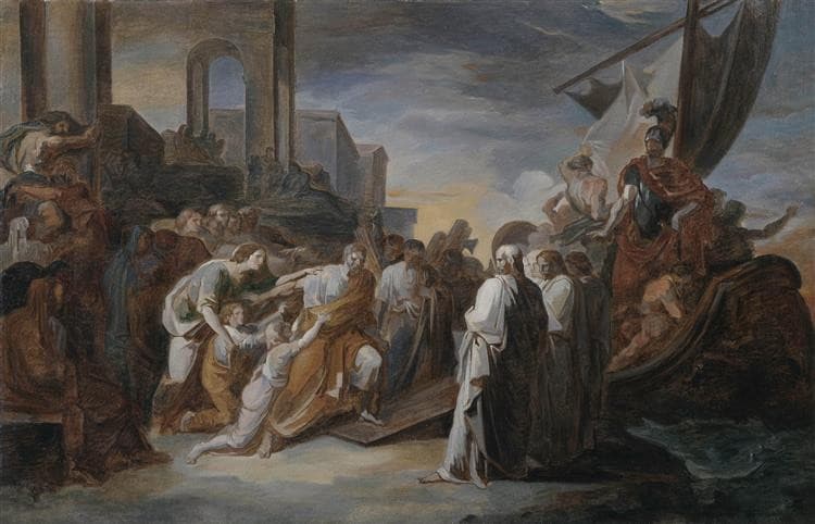 Departure of Attilio Regolo for Carthage (Preparatory sketch) — Camuccini Vincenzo