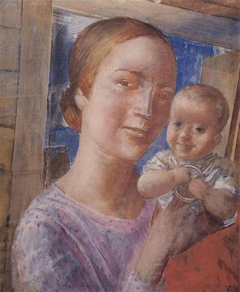 Мать и дитя — Kuzma Petrov-Vodkin