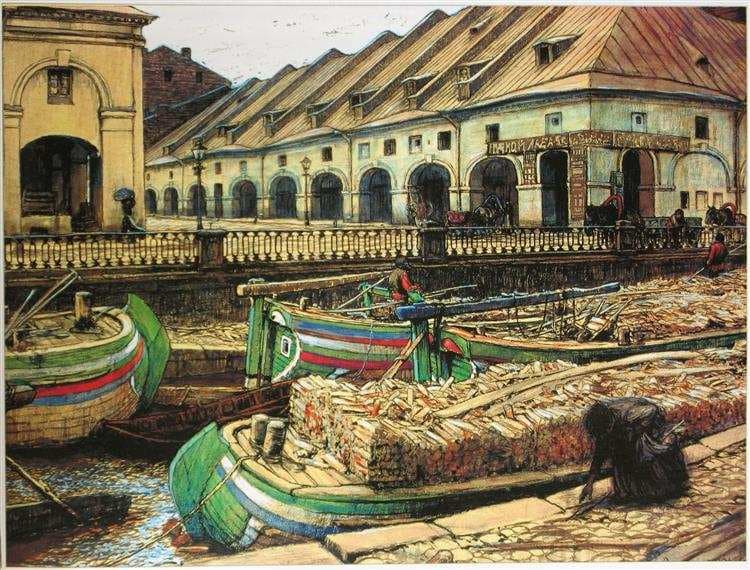 Nikolsky Market in St.Petersburg — Eugene Lanceray