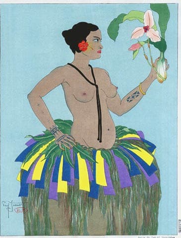Belle De Yap Et Orchidees. Ouest Carolines — Paul Jacoulet
