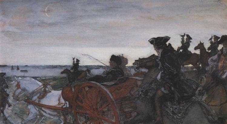 Выезд Екатерины II на соколиную охоту — Valentin Serov