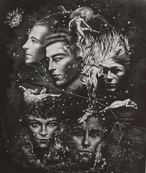 Portraits of Paul Eluard, André Breton, Tristan Tzara, René Char, Benjamin Péret, René Crevel — Valentine Hugo